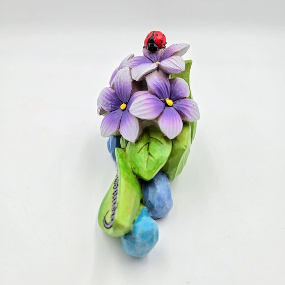 Jim Shore February Birth Month Violet Amethyst Flower Figurine 2014 Read - Picture 7 of 10